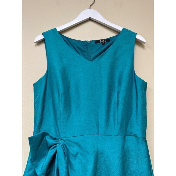 Blue Size 10 Lisa Sleeveless Midi Sheath Dress Formal Cocktail Workwear - Picture 3 of 15